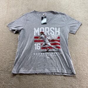 Bella+Canvas Shirt Womens 2XL Gray Brandon Marsh Madness Baseball V-Neck NWT